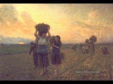  Land Kunst - die letzte Gleanings Landschaft Realist Jules Breton
